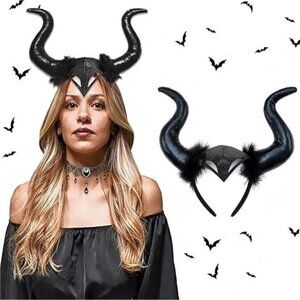 Halloween Devil Horn Headband | Red Demon Horn Costume Accessory